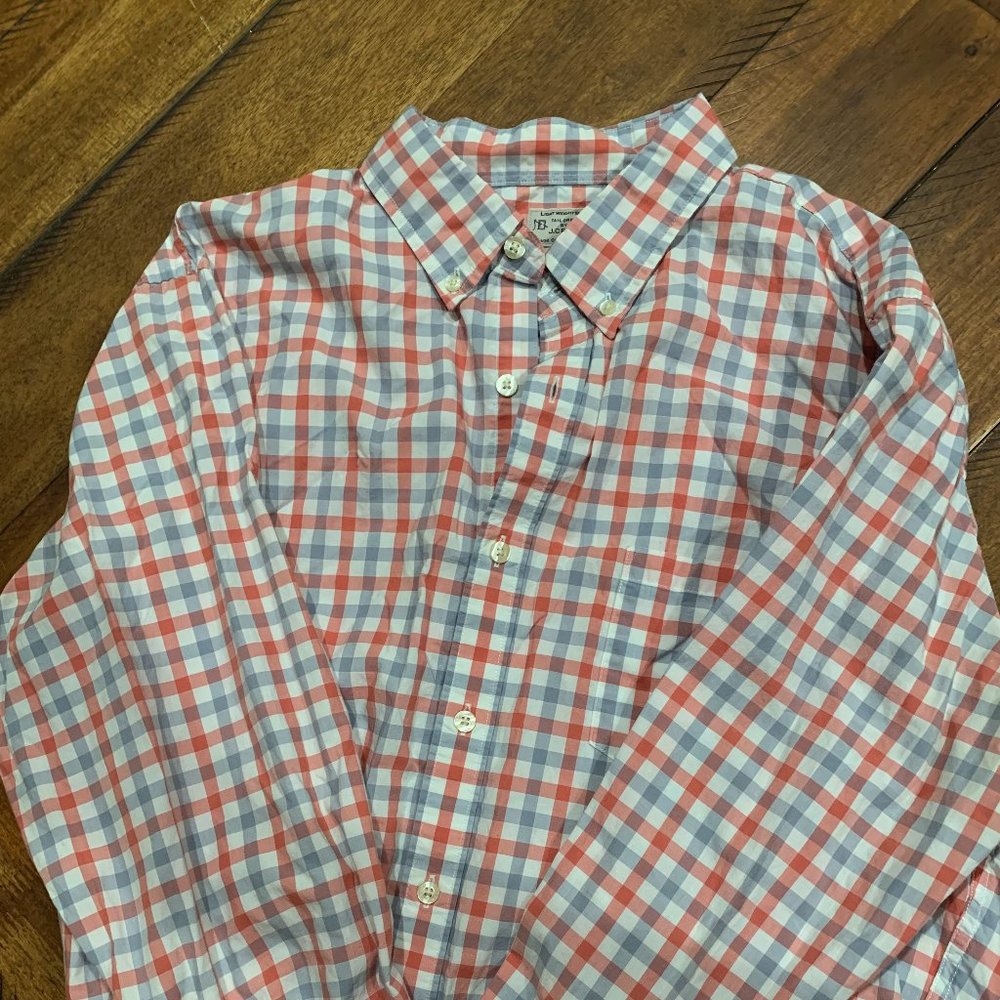 Men's J Crew Relaxed-fit garment-dyed lightweight cotton shirt - Checked